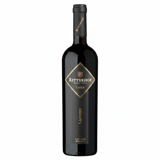 Ritterhof Latus Lagrein DOC fles op witte achtergrond